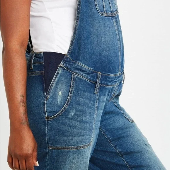 Motherhood Maternity Indigo Blues Jean Overalls NWT, Size XS - Picture 3 of 6